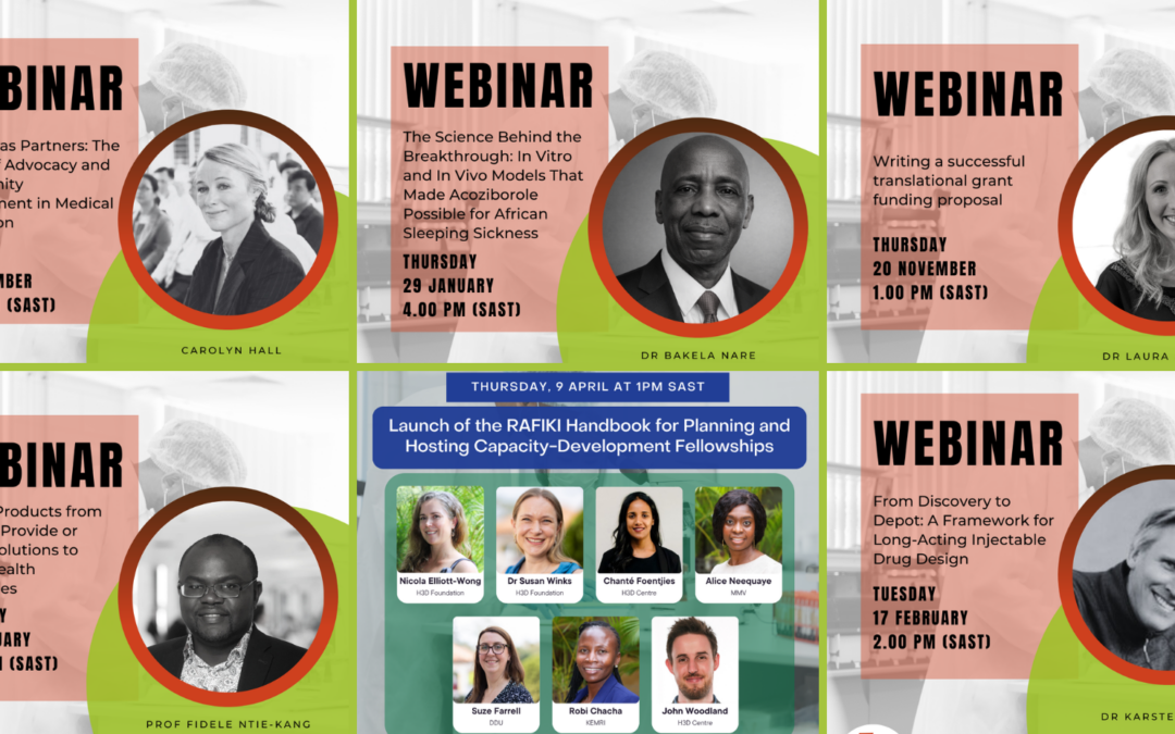 Catch up on our webinars: From writing successful grant proposals to harnessing natural products from Africa to solve global health problems